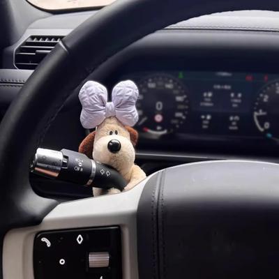 Yousheng Cute Dog Plush Doll Dog-shaped Car Ornament Multi-Functional Car Turn Signal Wiper Figure Decoration Gift for Drivers