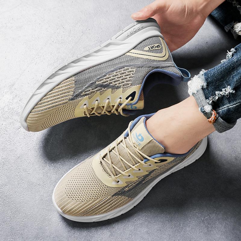 TUINANLE Men Sports Shoes Breathable Mesh Platform Sneakers Mixed Color Casual Running Shoes