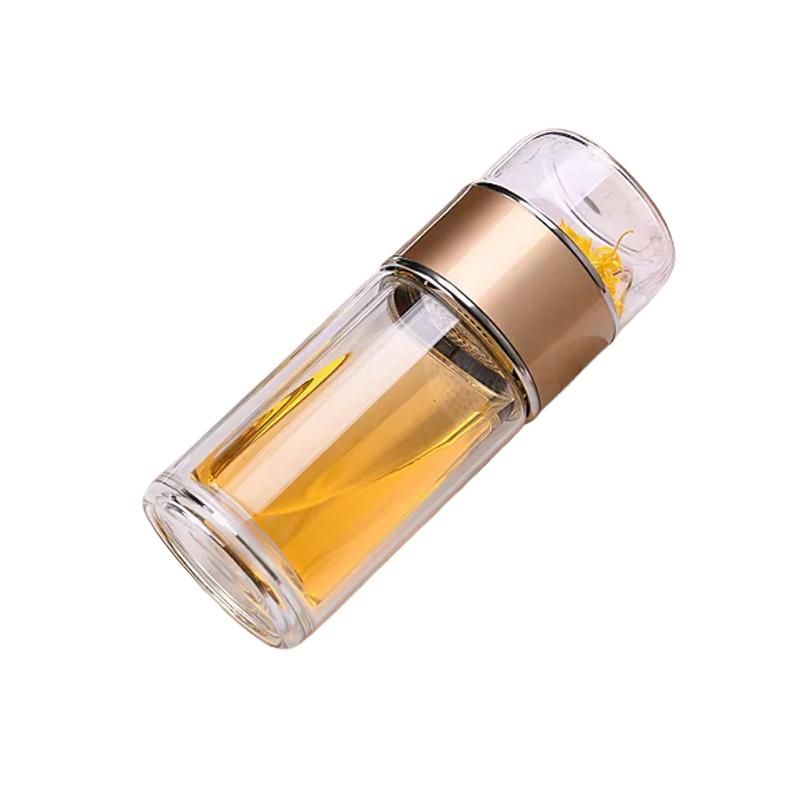 420ML Tea Cup Easy To Clean Glass Tea Cup with Double-layer Tea Infuser Tea Infuser Water Cup Suitable for Office Outdoor Travel