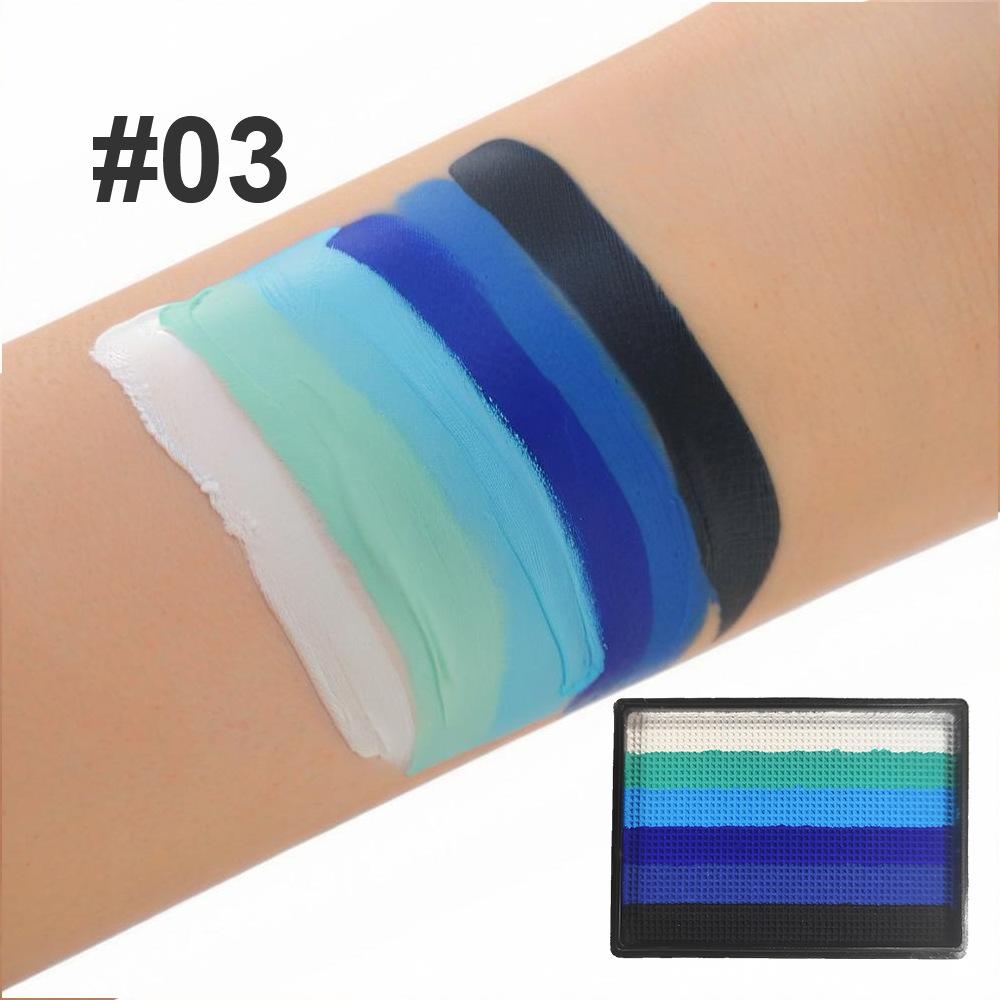 Palette di Colori Arcobaleno a Base d'Acqua per il Viso Pittura Corporea Lavabile Strisce di Colore per Pittura Facciale Festival Cosplay Trucco Regalo