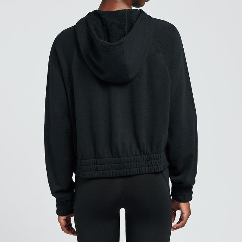 Nike Sportovní oblečení Air Fleece S potiskem loga Krátká ležérní mikina s kapucí Dámské mikiny Černá CU6562-011