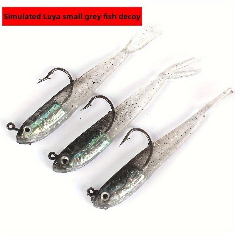 FTK  Gray Fish Shaped Bait | Bionic Fork Tail Soft Bait, Suitable for Freshwater and Seawater Fishing, PVC Material, Including