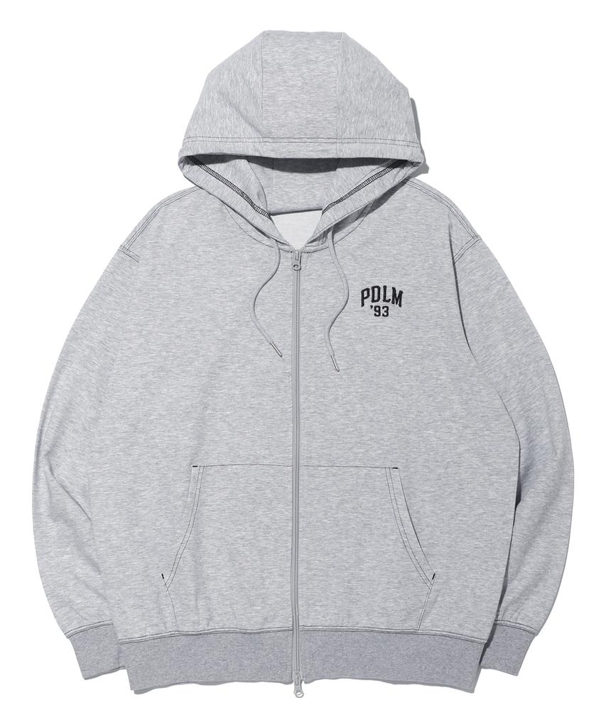 Pendulum Arch Logo Stitch Contrast Zip-Up Hoodie Lq7Tu429_Melange Grey