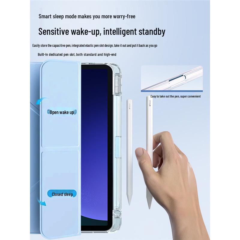 Samsung Galaxy Tab S9 Protective Case: 3+Y Fold, Transparent Acrylic, Full Coverage