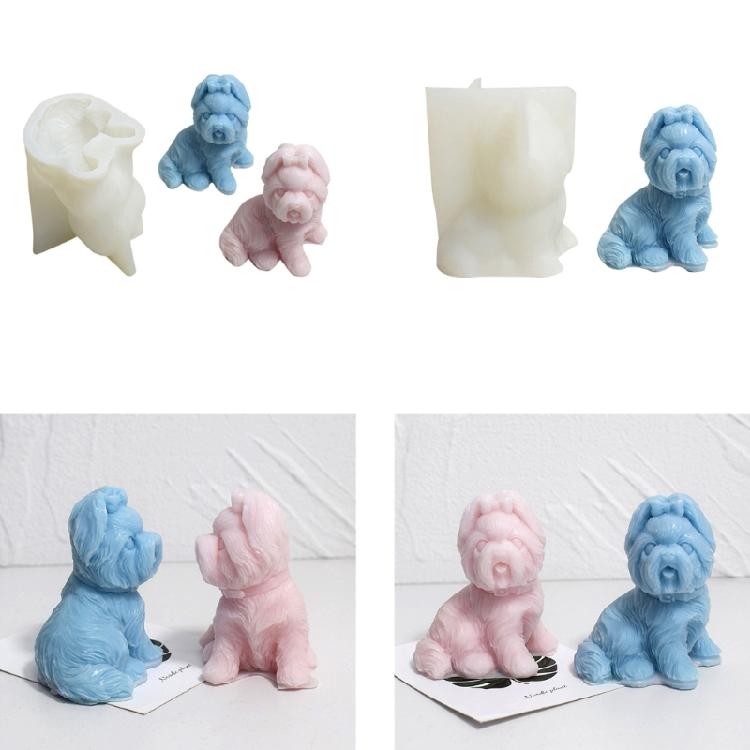 Puppy Candle Molds Lovely Dogs Silicone Mould DIY Baking Molds Craft Soap Mould