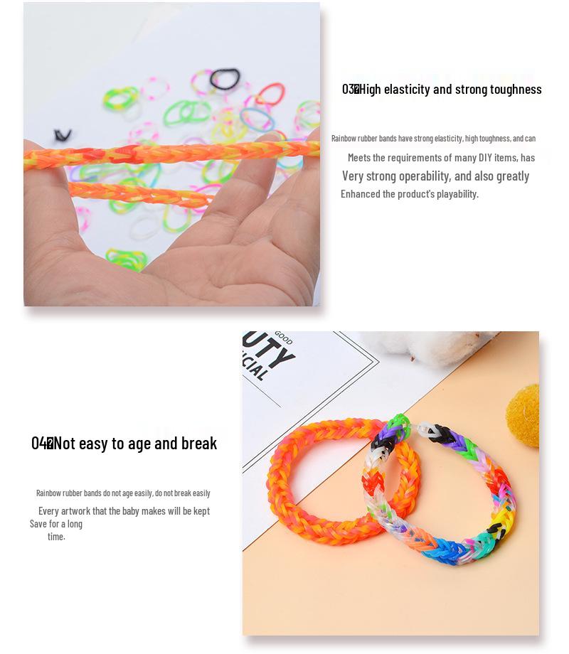 Gumki do krosna 36-rzędowego: Zabawka edukacyjna DIY dla dzieci - Tkane bransoletki