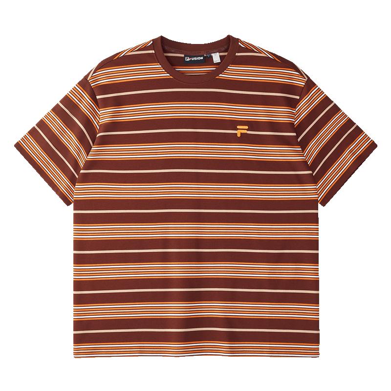 FILAFUSION Unisex Striped Knit Short-Sleeve T-Shirt S