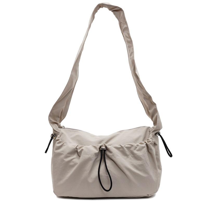 Drawstring Pleated Cloud Bag Women's Spring New Lightweight Nylon Shoulder Messenger Bag