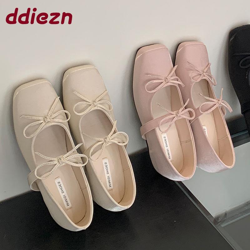 Fashion 2025 New Fashion Silk Women Flats Slip On Shoes Female Butterfly-Knot Ladies Mary Janes Shoes With Height Increasing Footwear
