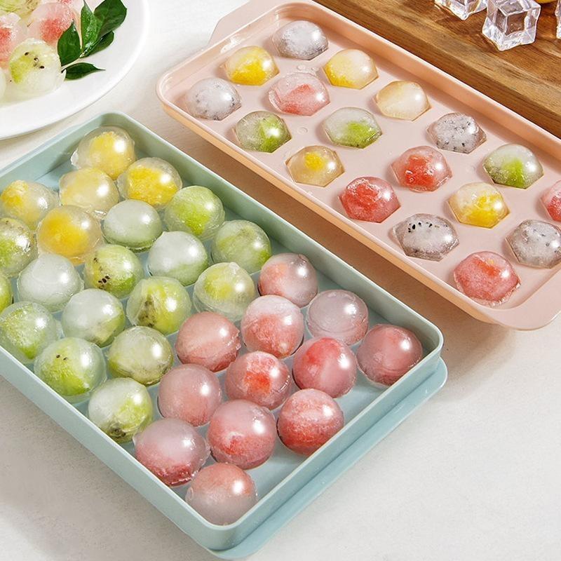 Ice Cube Tray Silicone Mold with Cover Square 14-cube Easy Release Ice Cube Molds Summer Kitchen Bar DIY Iced Drink Maker Tools