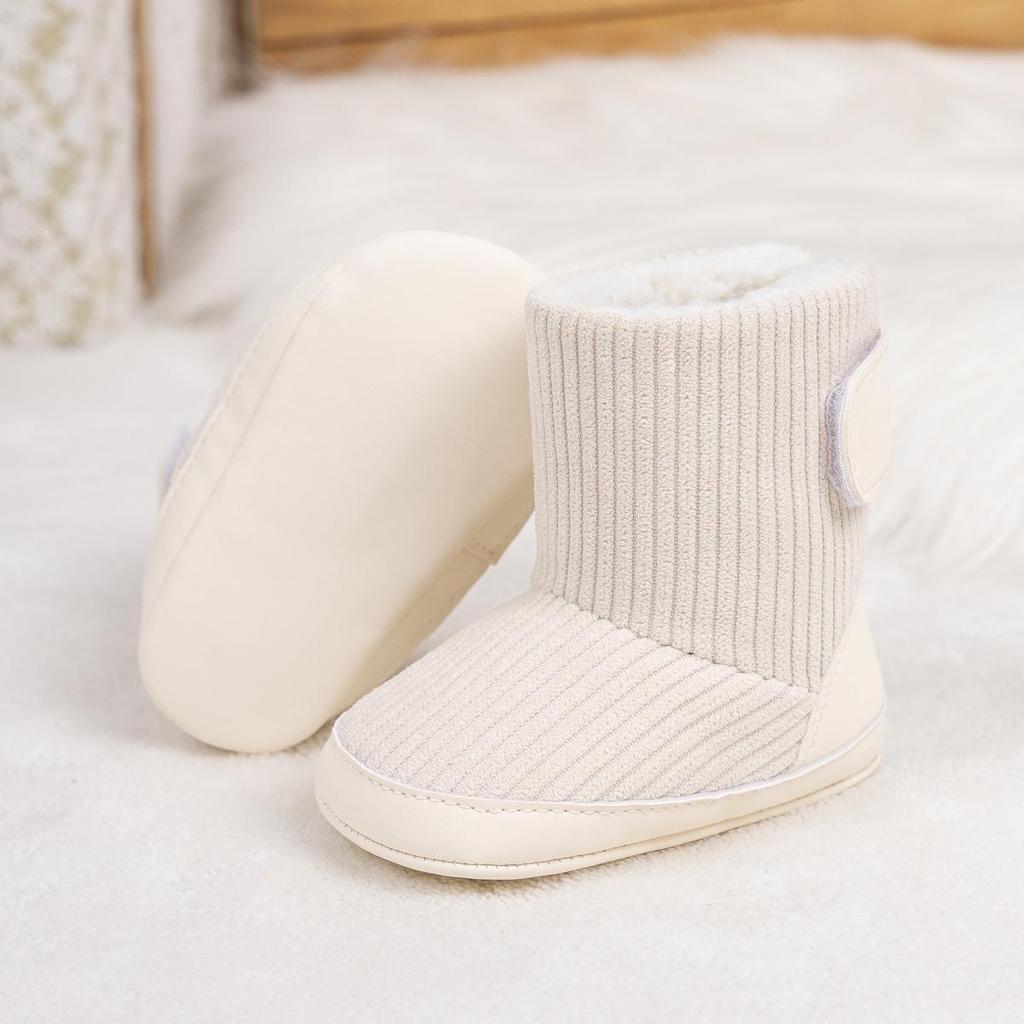 Cross-Border Winter Baby Velcro Cotton Warm Shoes with Plus Velvet Soft Sole.