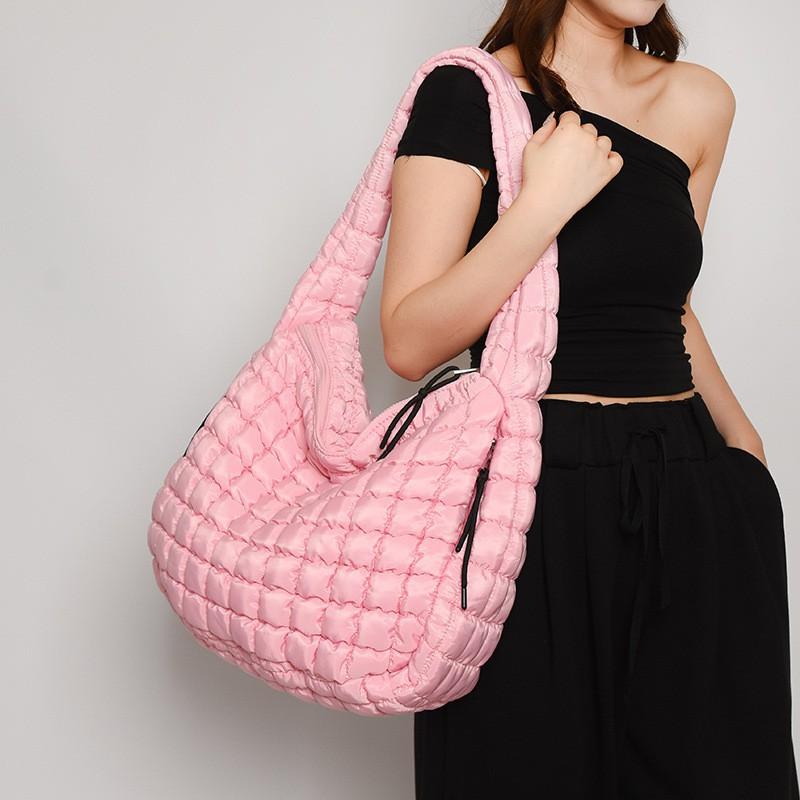 Popular Pleated Cloud Bag Fashionable One-shoulder Portable Dumpling Large Capacity Down Cotton Underarm Female