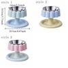 Non-Slip Base Pet Stainless Steel Bowl Cake Shape Stable Detachable Pet Bowl Elevated Design Cartoon Neck Protection Bowl