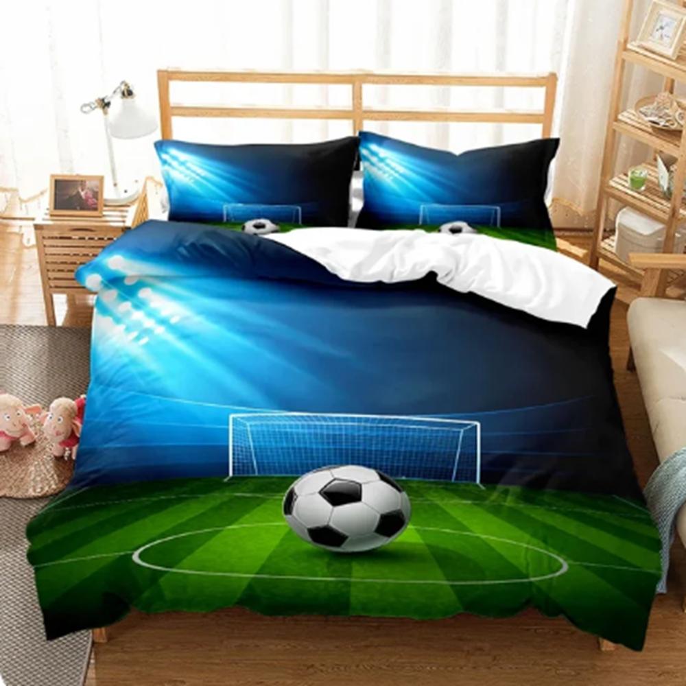 Soccer Ball Duvet Cover Set Colorful Soccer Fans Bedding Set Sports Theme Bedroom Decor for Boys Teens