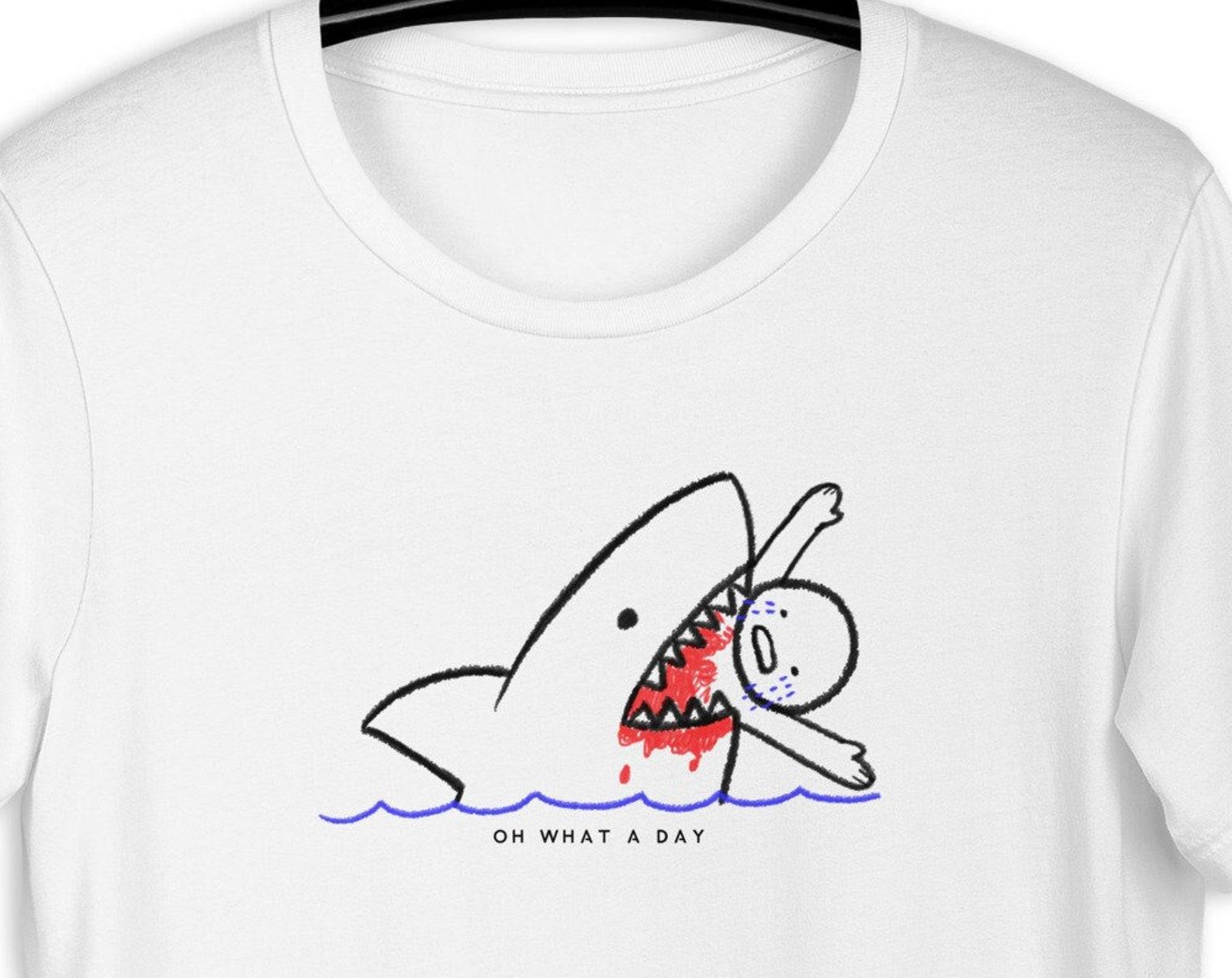 Shark Shirt, Shark, Cute Shark Tee, Oh what a day, Little Shark T-Shirt, Mens Shark Shirt, Womens Shark Shirt for Gift, Funny Shark Shirt M