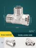 DN15 Tee Diverter: Copper/Stainless Steel, Internal/External Thread, One-In-Two-Out Water Pipe Connector