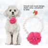 Dog Pet Pearl Flower Collar Elastic Necklace for Puppy Collar Jewelry Accessory(Rose Red)