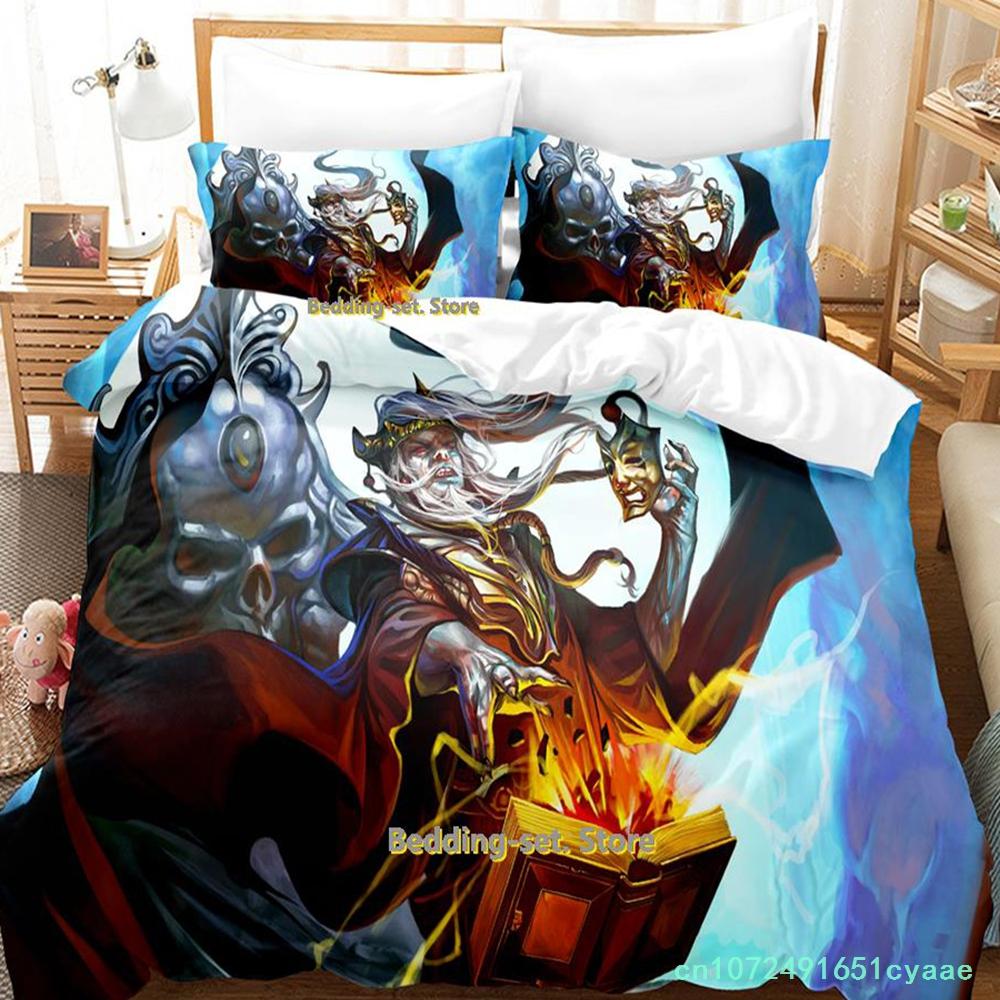 New Game Wizard Bedding Set Cartoon Anime three-piece Set Adult Kid Bedroom Duvetcover Sets 3D Kawaii Wizard Camas