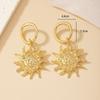 Vintage French Style Sunflower Dangle Earrings for Daily Wear earrings for women