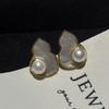 S925 Sterling Silver Earrings with Gentle Gourd Design and 6mm Freshwater Pearls