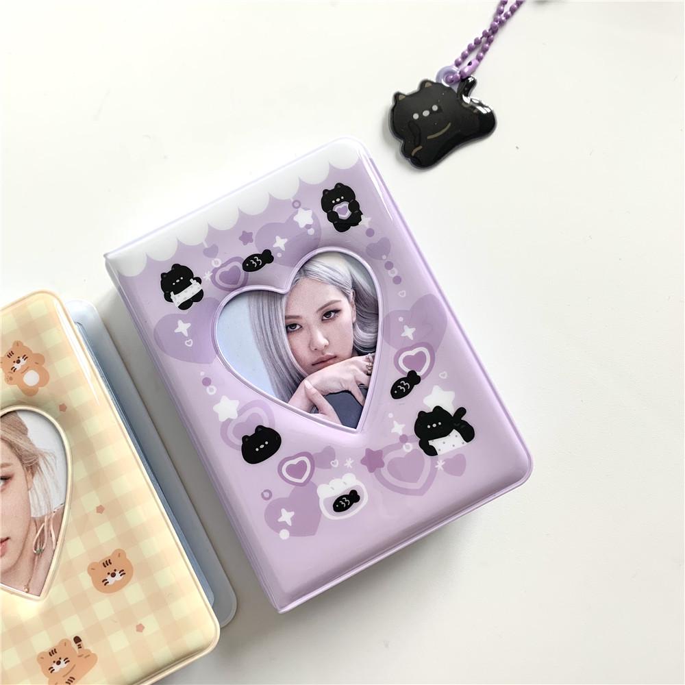 Cute 3-Inch Tiger Cat Bear Polaroid Mini Album - Starry Idol Card Holder Storage