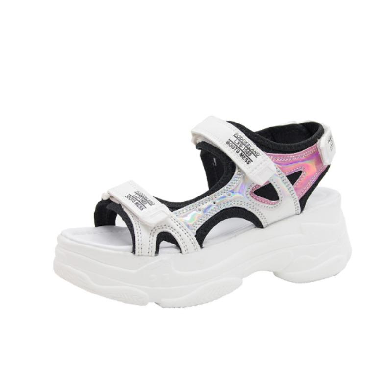 Nowe Letnie Modne Odporne na Ścieranie Sandały Podwyższające Wygodne Antypoślizgowe Plażowe Codzienne na Grubej Podeszwie Buty Sportowe dla Kobiet