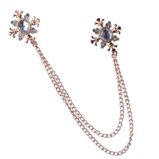 Suit Brooch for Men & Women Double Staggered Metal Hanging