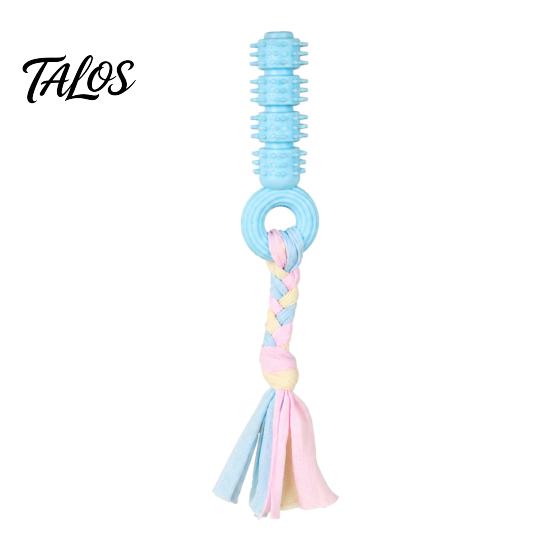 Natural Rubber Pet Play Toys Spiky Dog Chew Toy with Cotton Rope, Molar Stick Toy, Interactive Tough for Aggressive Chewers Small Medium Dogs