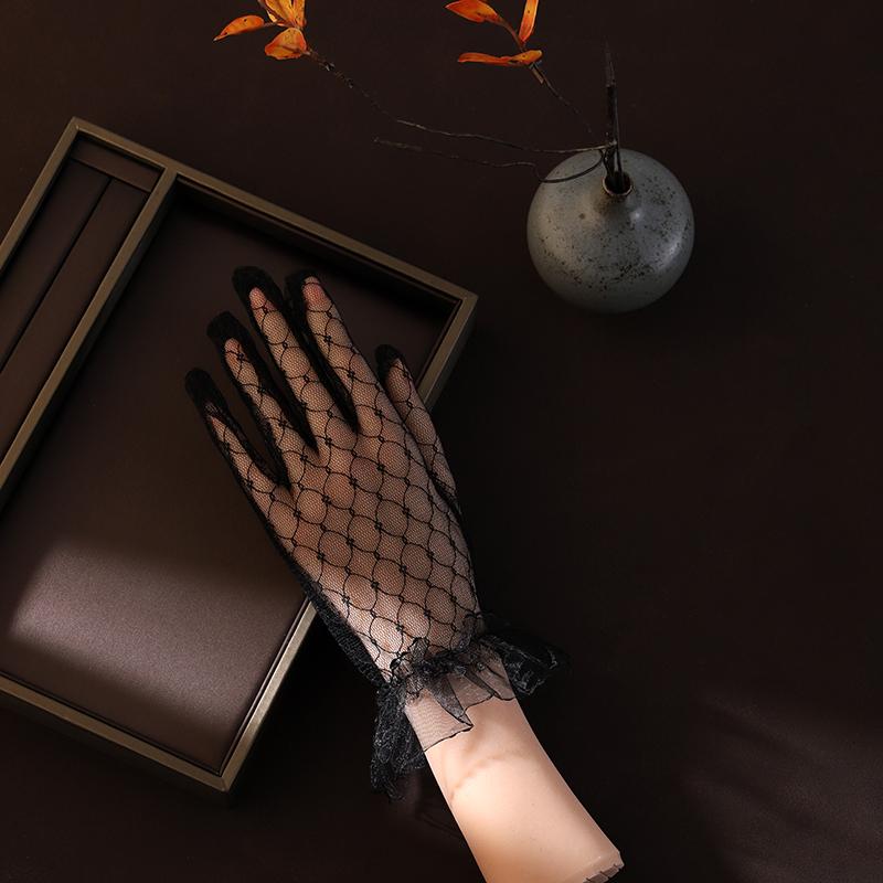 

Короткие свадебные перчатки из белой сетки с пальцами, сексуальные прозрачные свадебные перчатки длиной до запястья, подходят для женских свадебных аксессуаров