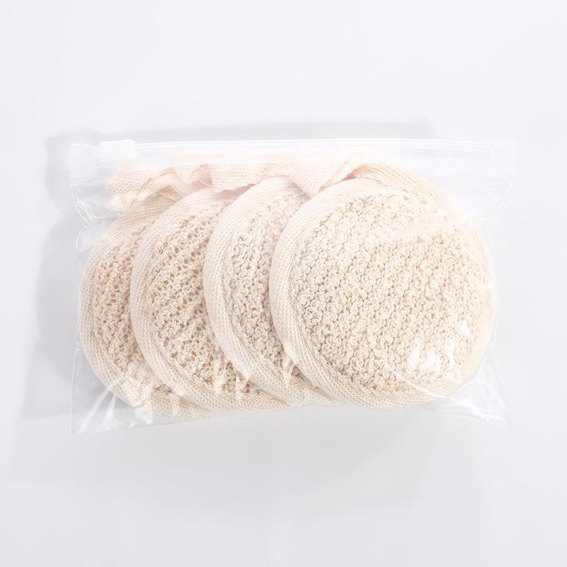 Summer Loofah Bath Scrubber Slices: Cotton & Linen Back Scrubber with Dotted Design