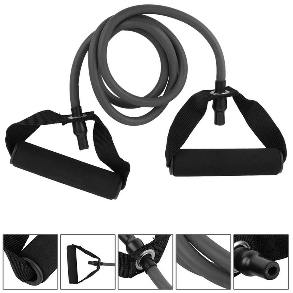 Resistance Stretch Rubber Band Training Rope Tube Workout Fitness Exercise for   Gym Black