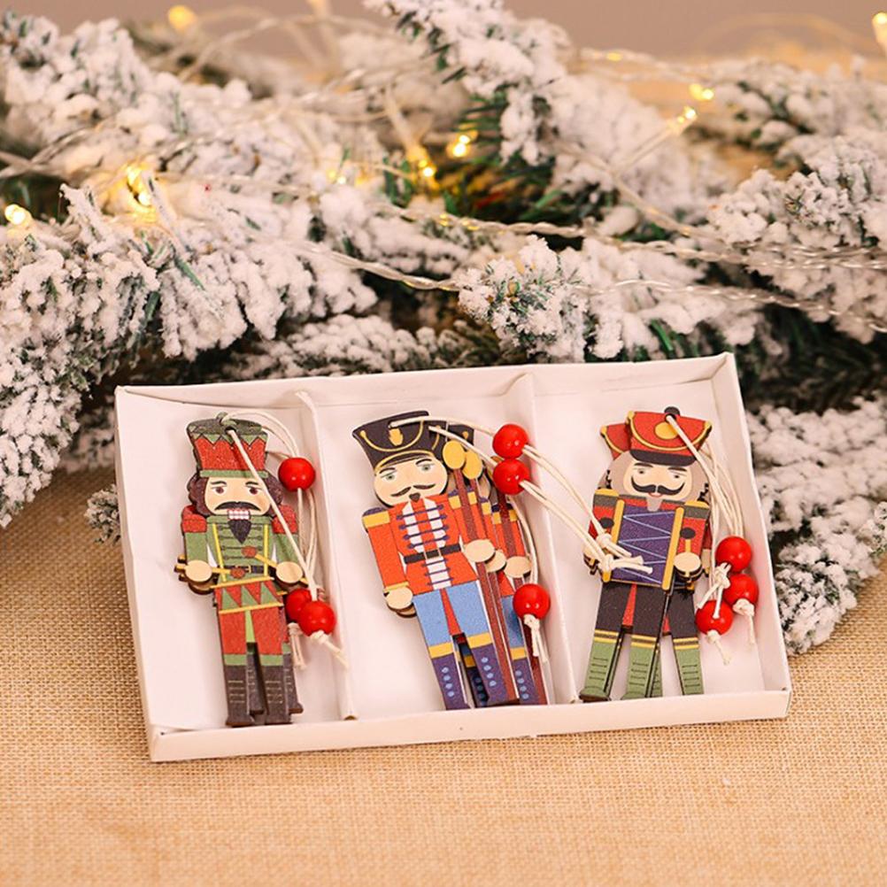 Weihnachtsbaum Nussknacker Anhänger Weihnachten Holz Walnuss Soldat Hängende Dekoration für Weihnachtsfeier