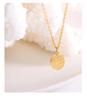 Leaf Oval Pendant Necklace for Women - Gold Plated, Fade-Resistant Titanium Steel