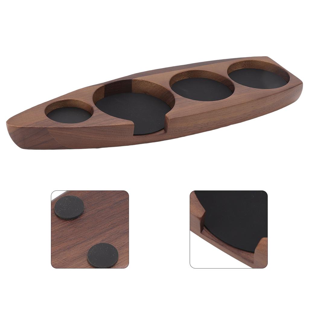 Wooden Coffee Tamper Holder Coffee Tamper Mat Stand Coffee Maker Support Storage Base Walnut Large