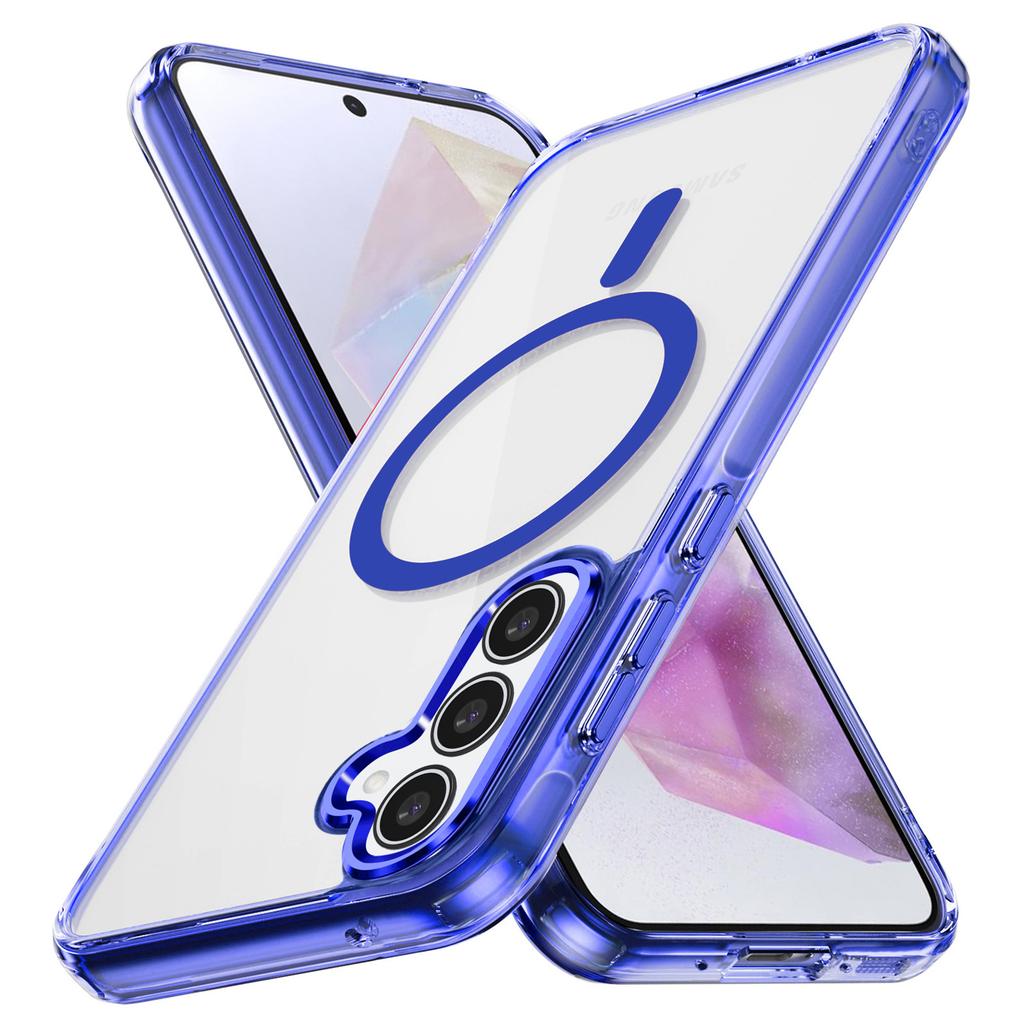 For Samsung Galaxy A35 5G Magnetic Phone Case TPU Frame Clear PC Back Cover