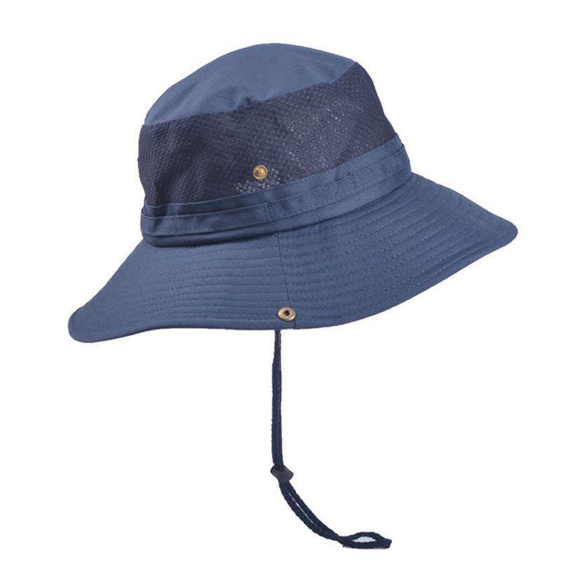 Fishing Outdoor Men Hiking Folding Solid Sun Protection Button Brim Hat Bucket