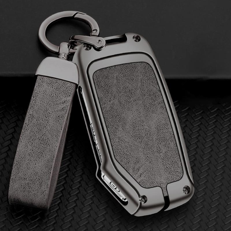 Metal Leather Car Key Protection Shell Case Cover For Kia Sportage Ceed Sorento Cerato Forte Kx3 K5 - Auto Accessories