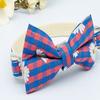 Cat Necklace Escapeproof Adjustable Fabric Adorable Bowknot Decor Pet Small Dog Plaid Collar