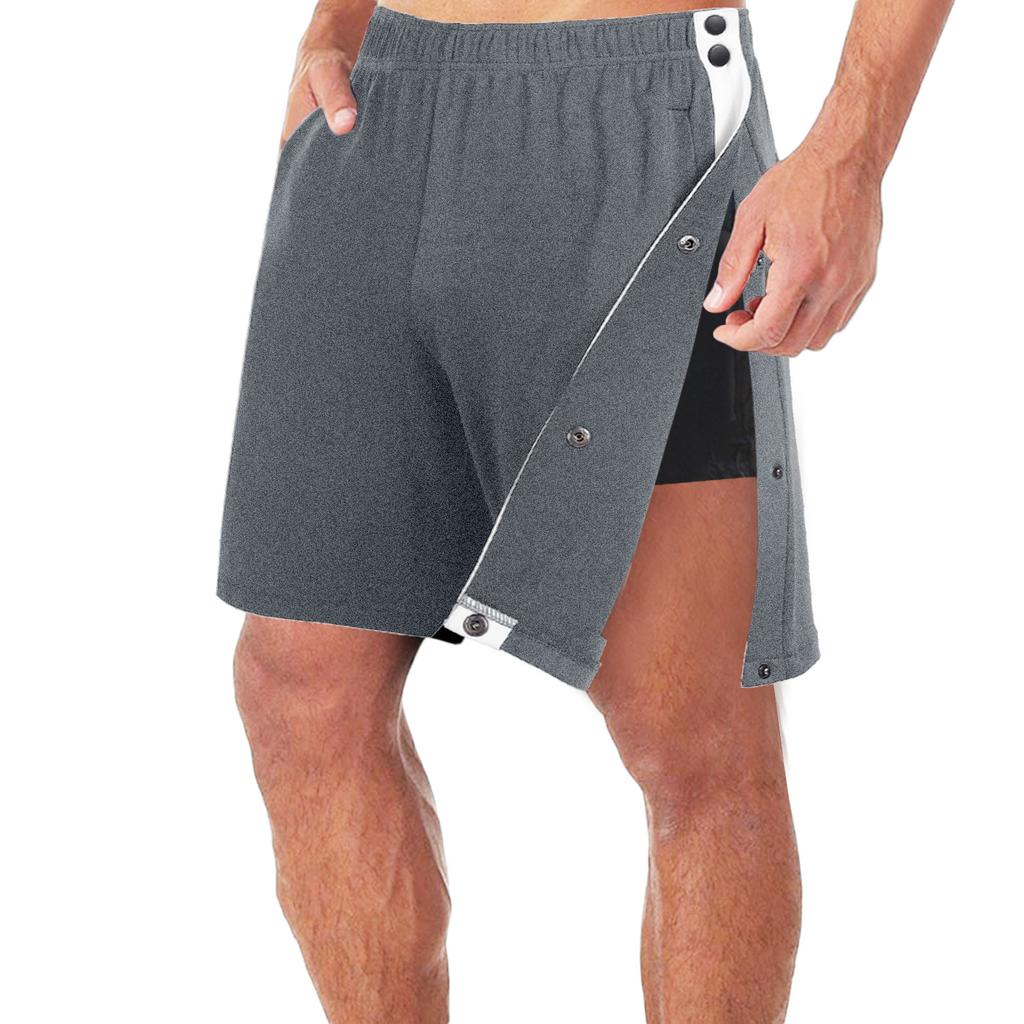 Men's Button Fly Shorts, Trendy Loose Casual Sports Shorts