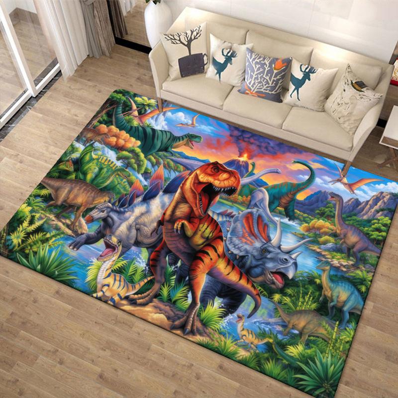 Cartoon Dinosaur Carpet Rug for Living Room Bedroom Home Sofa Decoration,Kids play Non-slip Floor Mat