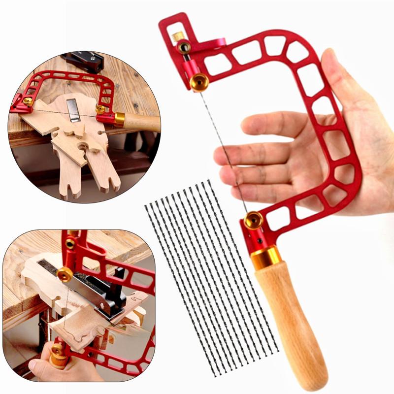 Seghetto da traforo Lavorazione del legno Disegno Sega a filo Telaio in lega di alluminio Sega curva con filo diamantato per Ceramica Erba Legno Taglio Accurato
