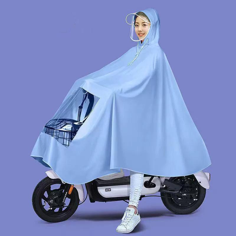 1 Macaron Colored Single/double Thick Full Body Rain Gear Rainproof Motorcycle Raincoat Suitable for Electric Bikes Motorcycles Bicycles