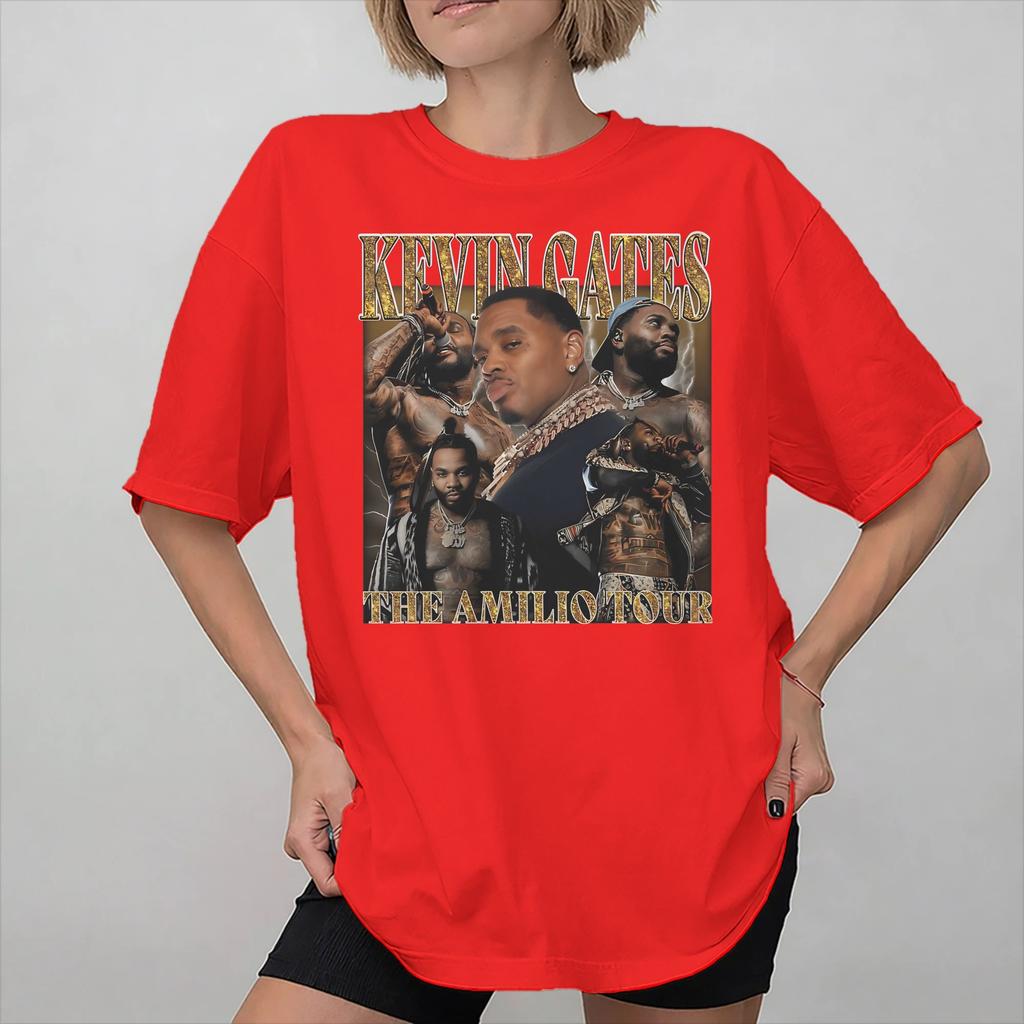 Unisex Women Kevin Gates The Amilio Tour T Shirt 100 Cotton Graphic Tee Shirts Clothing Outfits
