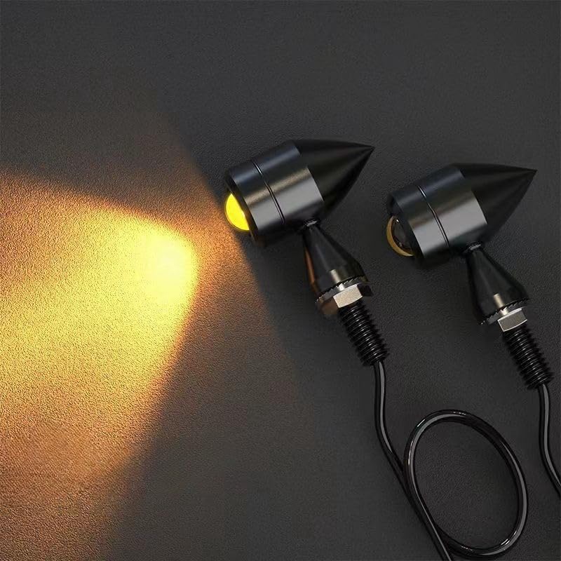 Azumafy Motorcycle Turn Signal LED Motorcycle Turn Signal Small Set of 4 12V Universal LED Turn Signal Waterproof Mini Ultra Small Brightness Yellow