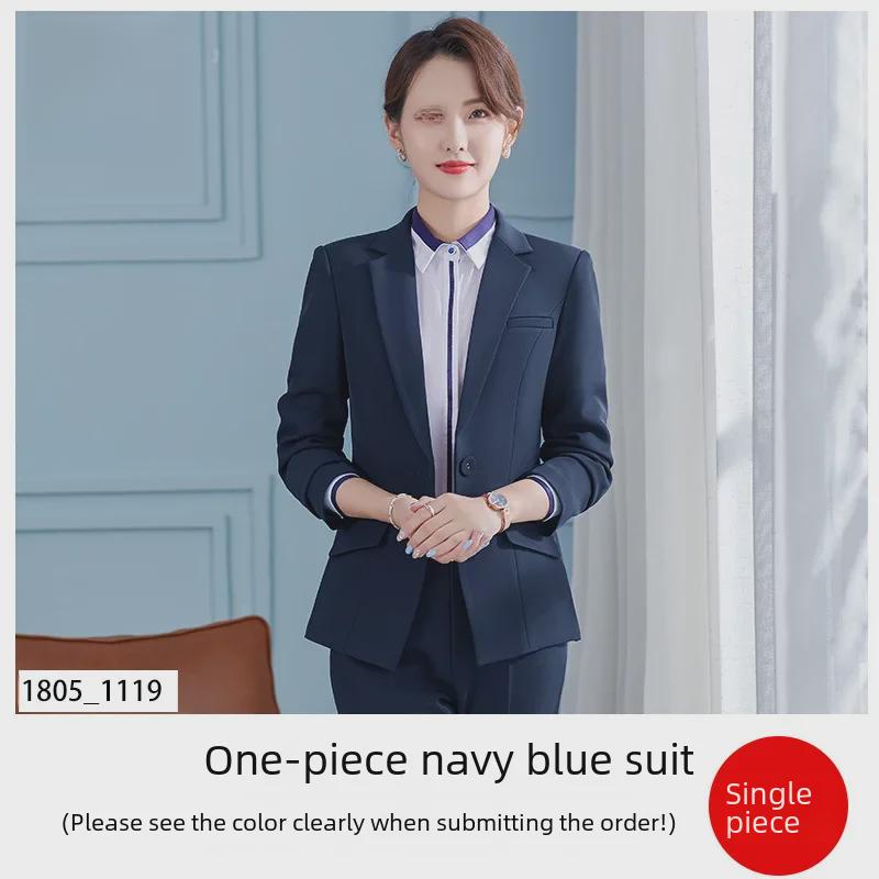 

Женский темно-синий пиджак - весна/осень, идеально подходит для собеседований в колледже и деловой носки XL