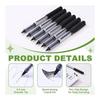 PATIKIL 6 Pcs Liquid Ink Rollerball Pens, 0.5mm Medium Point, Smooth Writing, Quick Dry Gel Ink, Black Ink, Silver Body, Black Cap
