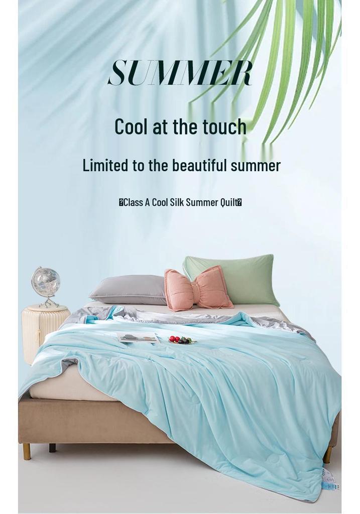 Class A Ice Cream Cooling Silk Quilt: Lightweight, Machine Washable Summer Air Conditioning Blanket