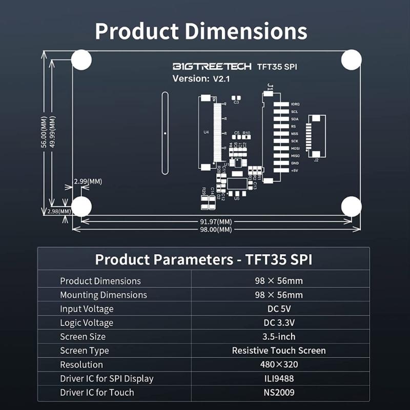 Ecran LCD TFT35 V2.1 480x320 module Wifi pentru 3 piese de imprimantă 3D CR10 pentru înlocuirea plăcii DIP SKR E3 SKR E3