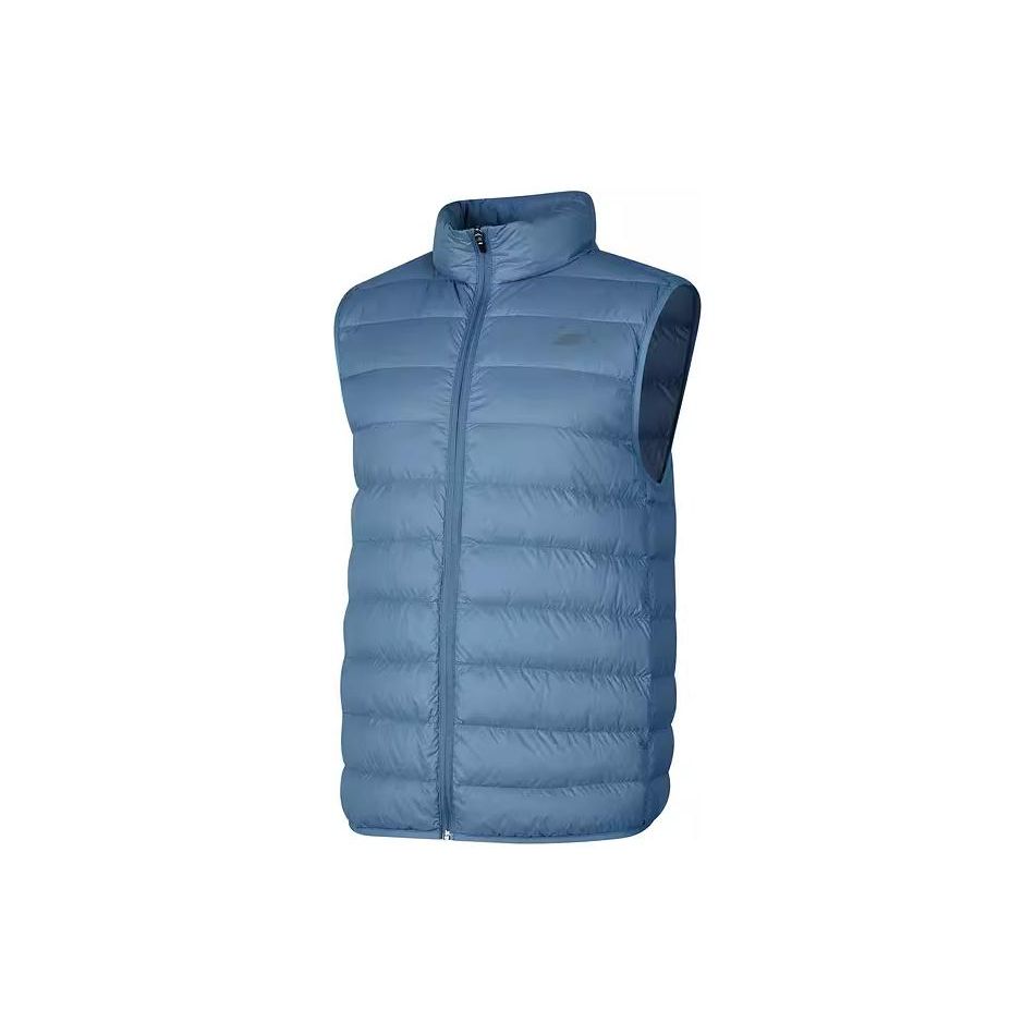 Skechers Sport Lifestyle Series Solid Color Warm Lightweight Stand Collar Down Vest Men vest Copenhagen-Blue P322M048-0378 XXL