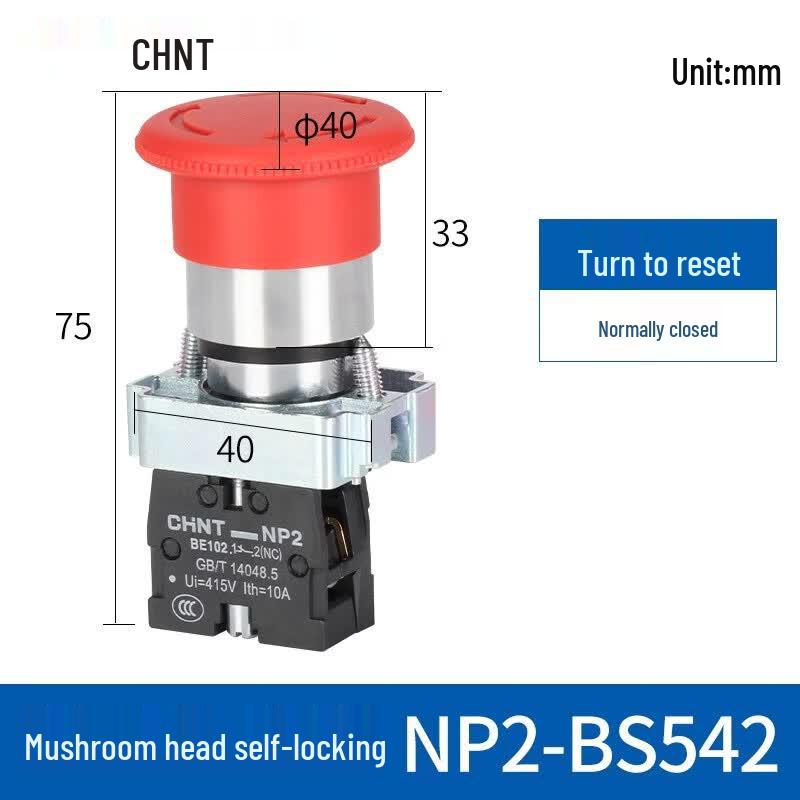 CHNT Emergency Stop Mushroom Button Switch